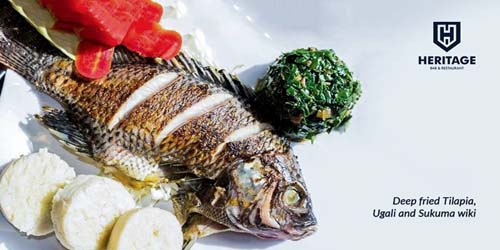 Heritage Bar & Restaurant for Good Food, Wine & Spirits, Buffet, Lunch & Dinner Kampala Uganda
